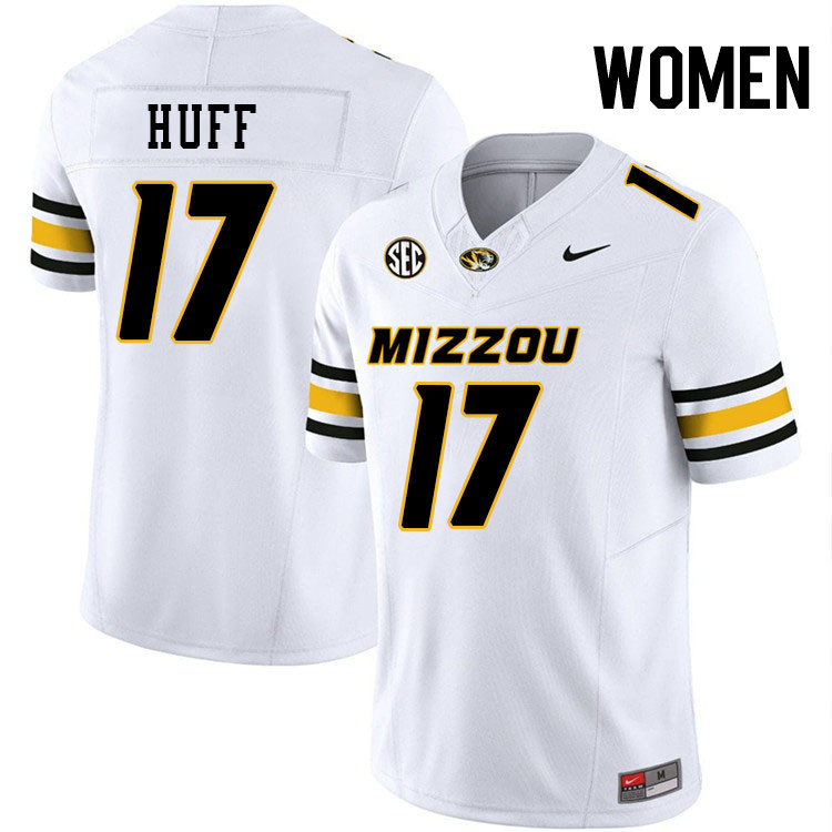 Women #17 Brian Huff Missouri Tigers College Football Jerseys Stitched-White